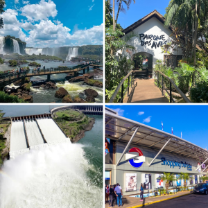 Transporte Cataratas Brasileiras + Parque das aves + Visita Panorâmica de Itaipu + Compras no Paraguai